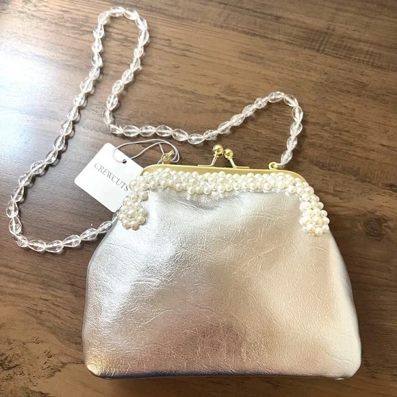 J. Crew Girls' pearl-embellished coin purse with beaded strap - Picture 6 of 7